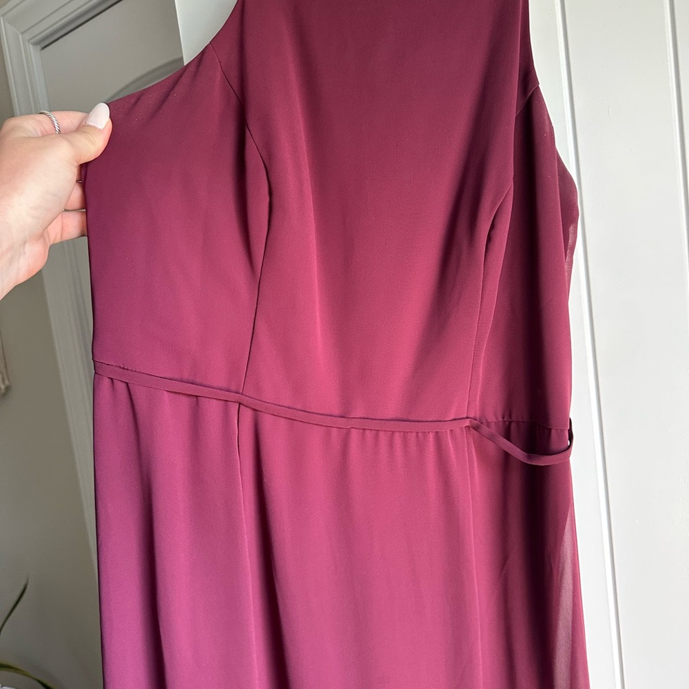 David's Bridal High Neck Dress in the color "Wine"